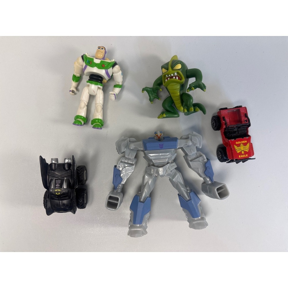 Toy Lot Transformers Buzz Lightyear Batman Batmobile Matchbox Jeep Figures